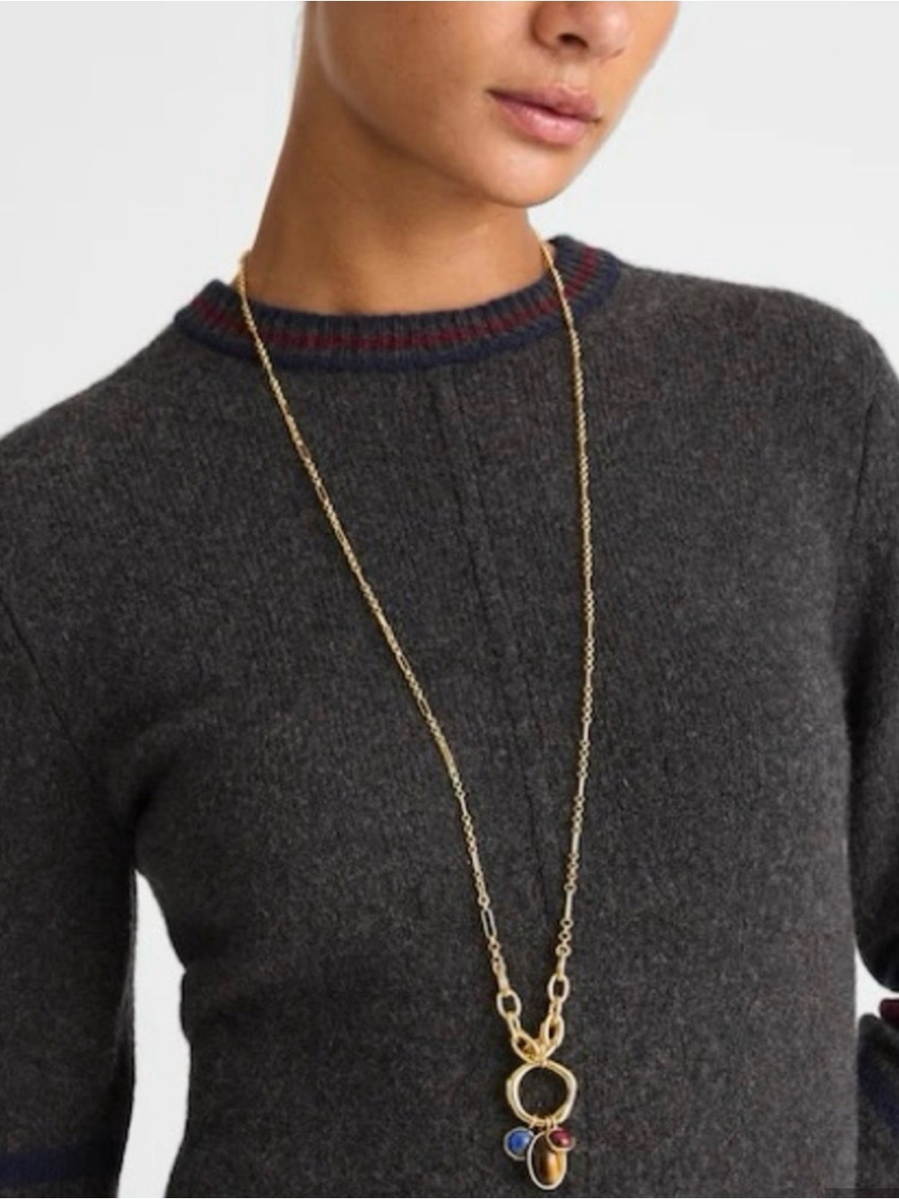 NWT Madewell Semiprecious Graduated Chain Charm Necklace